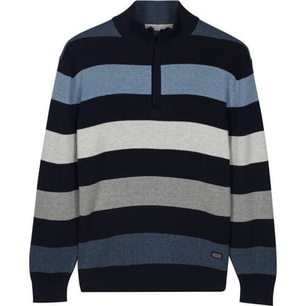 Baileys Trui Half Zip Knit Two-Tone Multi Stripe Riviera Blue / male