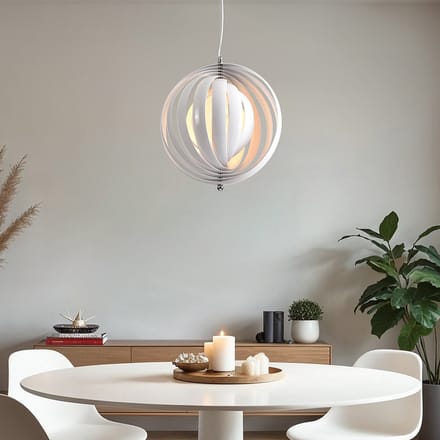 LumenXL Design hanglamp in wit ijzer, 1-lichts - Luana