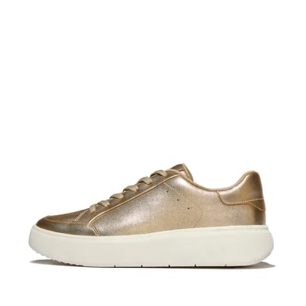FitFlop Rtg Metallic-Leather Sneakers Dames Sneakers - Metallic Beige