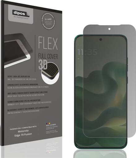 dipos FLEX – Matte Privacy Screenprotector geschikt voor Motorola Edge 70 Fusion | Volledige Schermbescherming | Case-Friendly