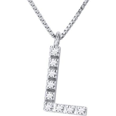 Collar ABC Diamonds 0,05 Cts letter "L" 18K wit