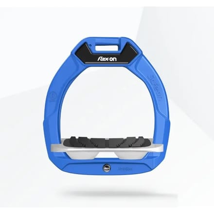 Veiligheidsstijgbeugels Paardenrijden Hellend Grip Blauw/Grijs/Wit kind Flex-On Safe-On