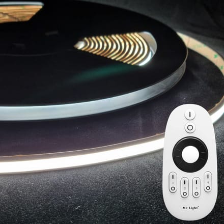 LED Strip COB - 10 Meter - Complete Set - 6000k - Koud Wit - 24V - IP68 Waterdicht - 480LED/m - Met RF Mi-Light(MiBoxer) Afstandsbediening