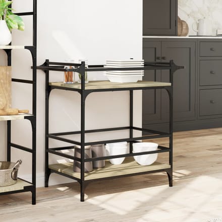 vidaXL - Keukentrolley - 82x40x78,5 - cm - bewerkt - hout - sonoma - eikenkleurig