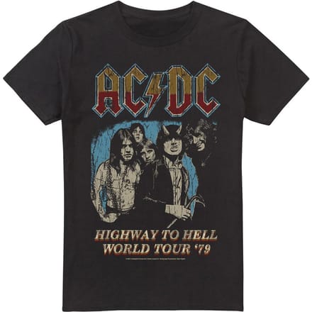 AC/DC Heren Highway World Tour 79 T-shirt M zwart