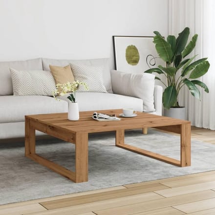 Carved Houten Salontafel Vierkant Groot Ambachtelijk Eiken Decoratief