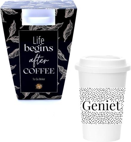 The Big Gifts - herbruikbare To-Go beker - Life begins after coffee