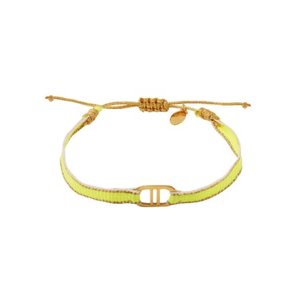 Bracelet good life fabric - Yehwang - Armband - 16,50 cm - Goud/Geel
