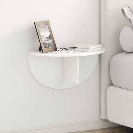 vidaXL - Wandplank - Muurmontage - Hoogglans - wit - 48 - x - 24 - x - 24 - cm