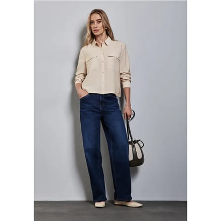 Overhemdblouse met borstzakken