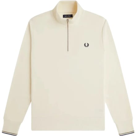 Fred Perry Half Zip Sweater Ecru - Seagrass - Dark Air