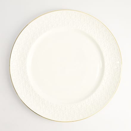 Tokyo Design Studio - Nippon White Gold Rim Bord - Stripe - Wit/Goud - 27 cm