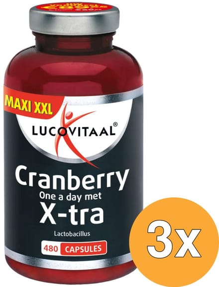 3x Lucovitaal Cranberry X-tra Lactobacillus (480 capsules)