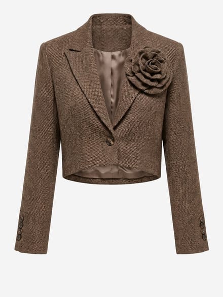 OMBRE Blazer - Regular Fit - Knopen - Effen Donkerbeige L