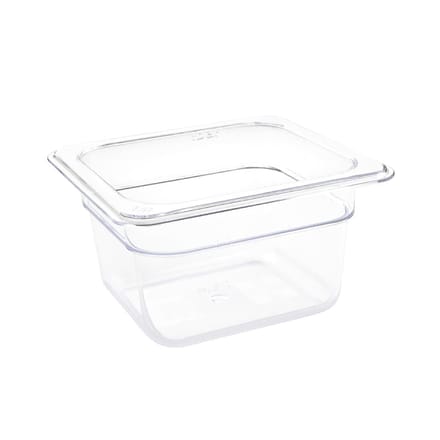 Vogue Polycarbonaat 1/6 Gastronorm bak 100 mm Transparant