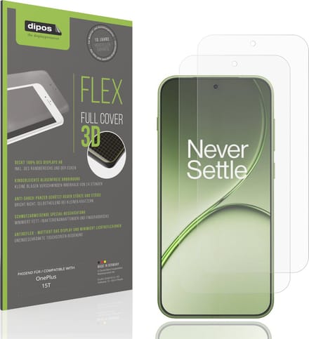 dipos FLEX – 2x Matte Screenprotector geschikt voor OnePlus 15T | Volledige Schermbescherming | Case-Friendly