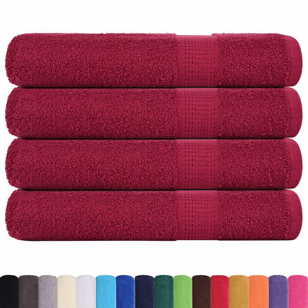 vidaXL - Handdoeken - FROGN - 4 - st - 100x200 - cm - 360 - g/m² - bordeaux