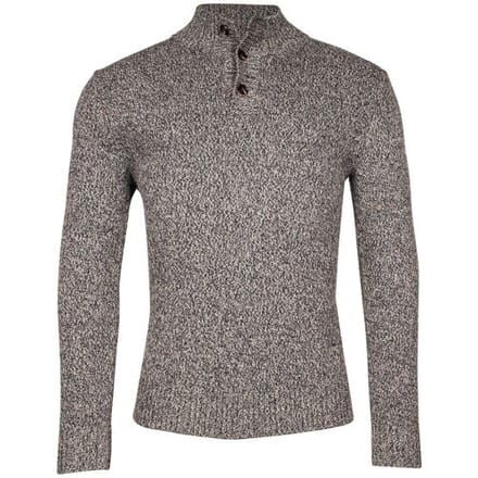 Thomas Maine Trui Button Collar Single Knit New England Twill Midden Blauw / male