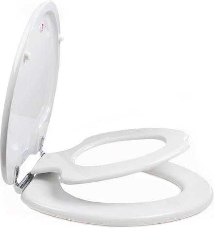 Toiletbril - Kinderzitting - Zindelijkheidstraining - Ingebouwd potje - Langwerpig model - Wit