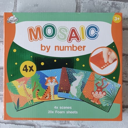 Mozaiek wilde dieren, mosaic by number, Mozaïek op nummer