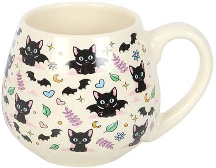 Something Different - Cute and Creepy Cat Print Rounded Mok/beker - Multicolours