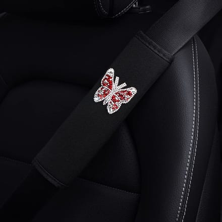 Dailygoods- Gordelbeschermer - 2 Stuks - Schouderkussen - Polyester - Strass - 7x23 cm - Auto-interieur - Gordelkussen