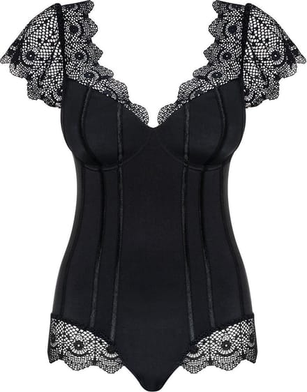 Obsessive Moketta Body - Erotische Body - Maat S/M - Zwart