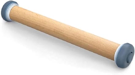 Famanu – Deegroller met verstelbare dikteringen – professionele bakroller met maatmarkeringen – blauw