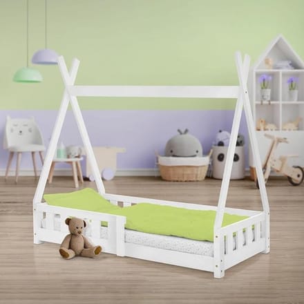 Zylo® Grondbed - Huisbed - Bed - Wit - 148cm x 76cm x 141cm