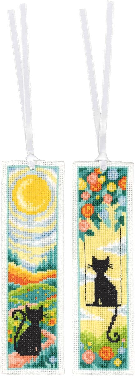Vervaco - Bladwijzer kit 2 Cats in the garden set van 2 - PN-0217771