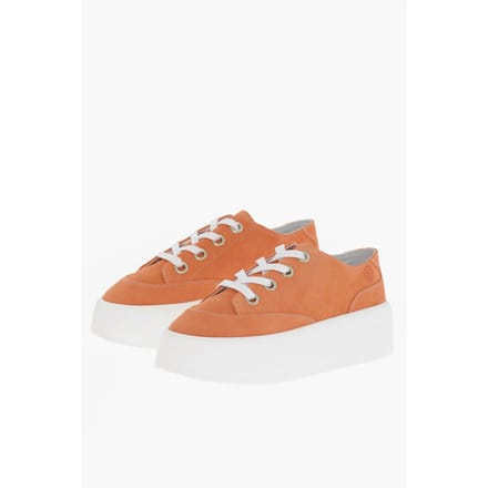 MM6 Suède Low-Top Sneakers met Contrasterend Platform 5,5 cm in Oranje