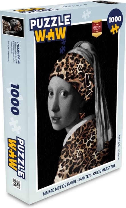 Puzzel Meisje met de parel - Panter - Oude meesters - Legpuzzel - Puzzel 1000 stukjes volwassenen