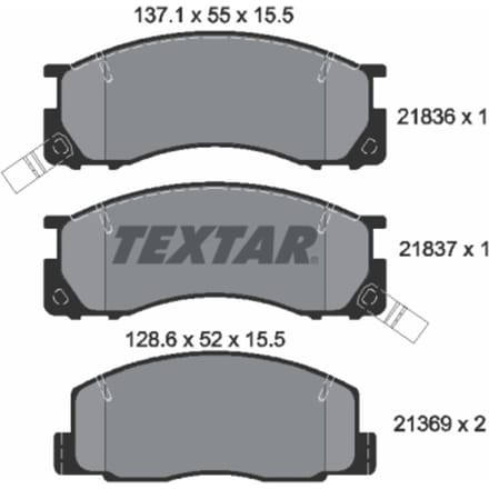 Remblokset TEXTAR 2183601, voor