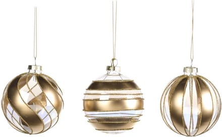 Goodwill Kerstbal Glas Goud D 8 cm Voordeelass. Per 3 Stuks