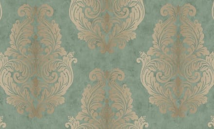 GROEN GOUD BAROK BEHANG VLIES EXCLUSIEF DUBBELBREED 95287-5