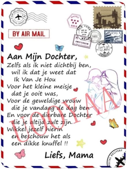 Flanellen Deken met Positieve Boodschappen voor Kinderen
