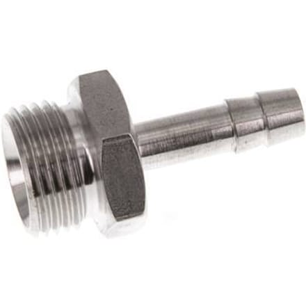 G 3/8'' Buitendraad x 6mm RVS Slangpilaar 40 Bar