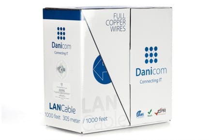DANICOM CAT6 UTP 305 meter kabel op rol stug - LSZH (B2ca) - Trekdoos - Internetkabel - Netwerkkabel - UTP kabel