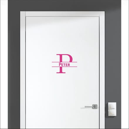 Deursticker Met Naam -  Peter - Roze