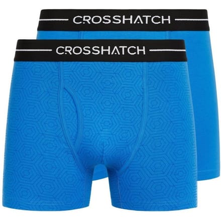 Crosshatch Heren Hexter Boxershorts (Set van 2) (Blauw)