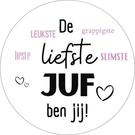 Set van 20 Juf Cadeau Stickers – Einde Schooljaar Bedankje – Glossy Sluitstickers