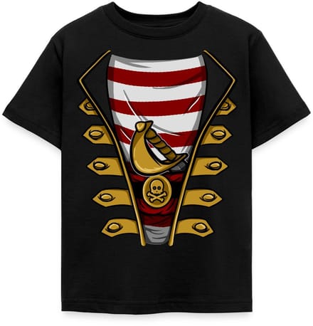 Piraat Kostuum Met Sabel En Schedel Riem T-Shirt Kinderen