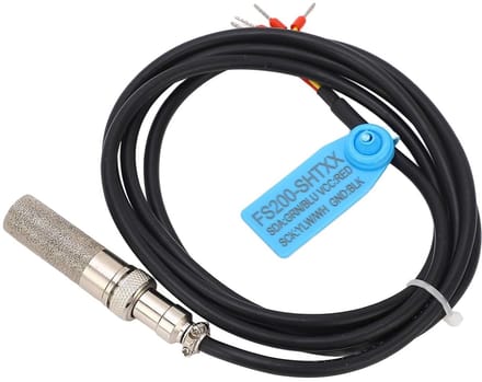 Bodem Sensor - Temperatuur Vochtigheidssonde - Serverruimte Bewaken - IP67 Waterdicht - 33x15mm - Zilver