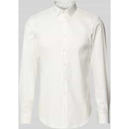 Slim fit zakelijk overhemd van twill
