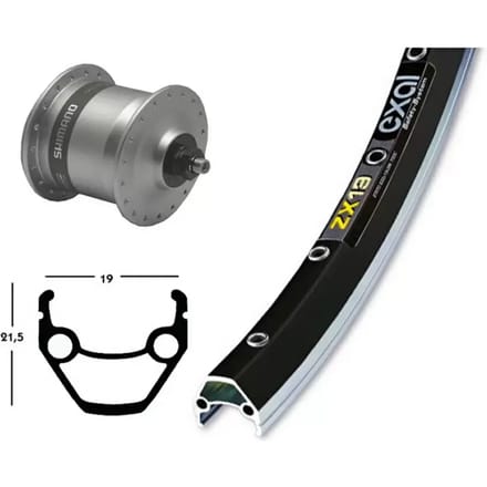 Voorwiel Exal Ridewill Dyn. Br Shim.Dh3N31 36 Tr.