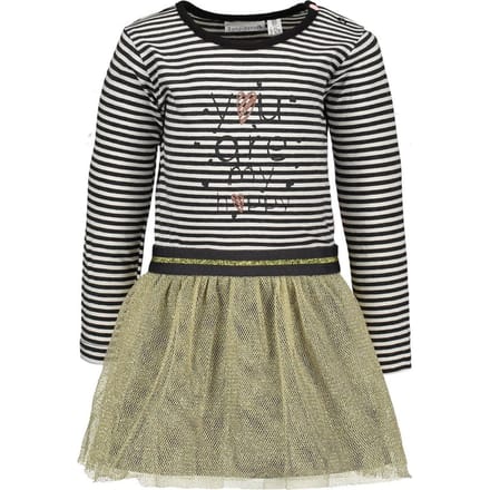Bampidano  - Maat 86 -Meisjes Jurk - anthra stripe