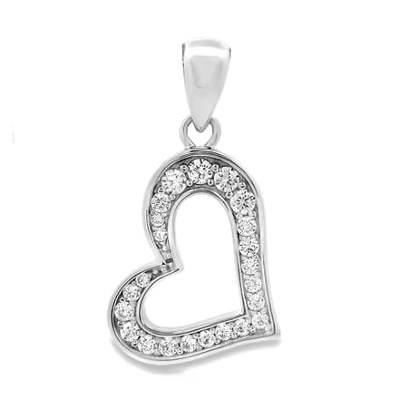 Juwelier Zwartevalk zilveren (gerhodineerd) hart hanger - 24.107
