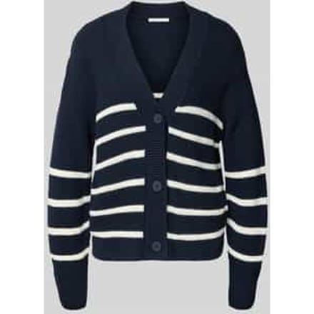 Tom Tailor Denim - Vest met V-hals - Maat L - placed navy white stripe