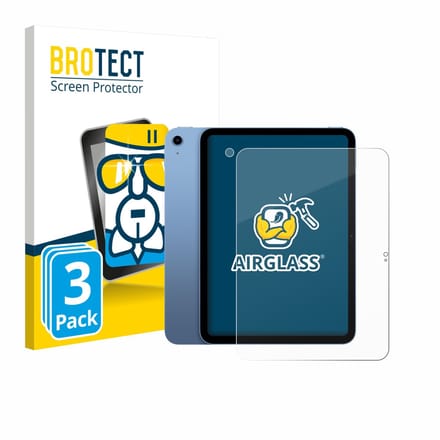 Screenprotector 3 Stuks voor Apple iPad 10.9" 2022 10. Gen. (Voor+Camera) Beschermglas transparant