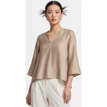 ARKET Hyss Tunic Blouse Beige Größe: 36 | Longsleeves Outlet | Damen | Braun